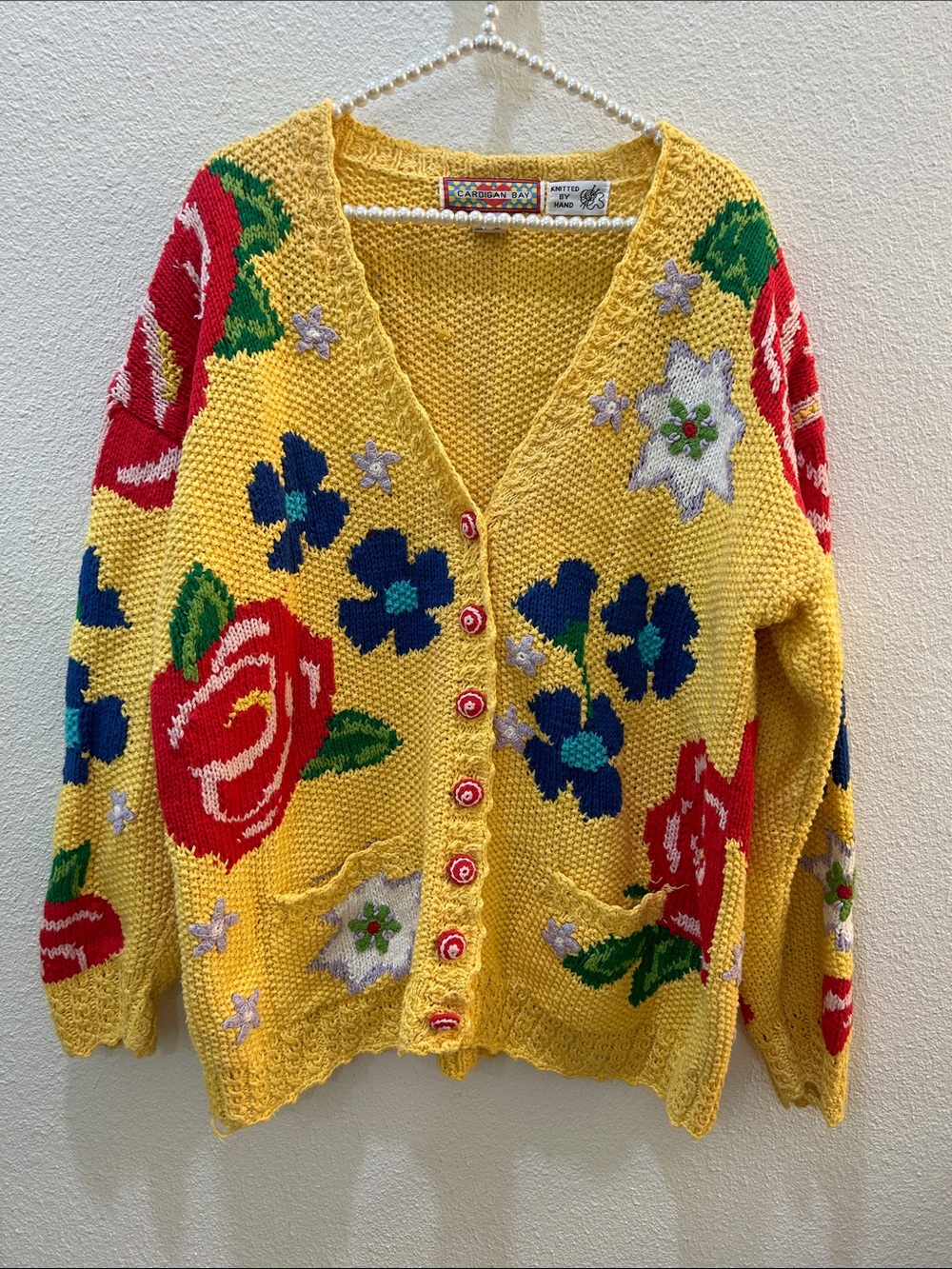 Vintage Cardigan Bay Hand Knit Cardigan Size 2X